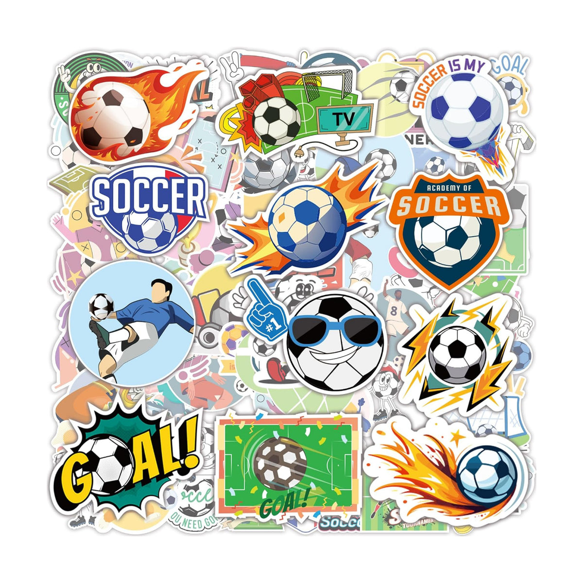Soccer Party Favors - 100 PCS Soccer Stickers for Kids | 2026 World Game Cup Merchandise Gifts Activities Birthday Toys Games Crafts for Goodie Bags Gift Bags