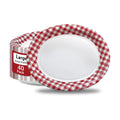 40Pcs Red Gingham Oval Paper Plates 10" x 12",Large Disposable Heavy Duty Paper Plates Red and White Plaid Party Platter for BBQ Picnic Birthday Wedding Baby Shower