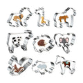 9 Pcs Animal Cookie Cutters Set Stainless Steel Lion Elephant Biscuit Molds