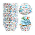 JarThenaAMCS 300Pcs Mahjong Cupcake Liners Blue Paper Baking Cups Standard Muffin Cupcake Wrappers for Birthday Game Night Theme Party Supplies