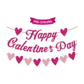 Galentine's Day Decorations Kit - Happy Galentine's Day Banner & Heart Glitter Banners Set, Pre-Strung No DIY, Romantic Decor for Girls Night Party, Valentine's Day, Friendship Celebration