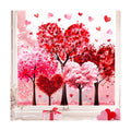 JarThenaAMCS Valentine's Day Window Clings Window Stickers Love Heart Tree Double-Sided Glass Decals for Wedding Anniversary Home Office Classroom Party Wall Decor, 9 Sheets