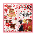 JarThenaAMCS Valentine's Day Window Clings Window Stickers Love Heart Dog Double-Sided Glass Decals for Wedding Anniversary Home Office Classroom Party Wall Decor, 9 Sheets