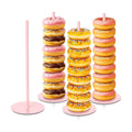 4 Pcs Metal Donut Display Stand Tower for Dessert Table, Pink