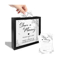 Share a Memory Card Box with Acrylic Window, 20 Pcs Memory Cards, for Sympathy Condolence Messages, Remembrance Table Decor, for Funeral Graduation Wedding Bridal Shower Birthday, 8 x 8 in
