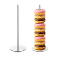 2 Pcs Metal Donut Display Stand Tower for Dessert Table, Silver