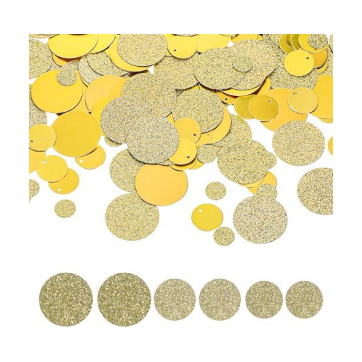 200 PCS Gold Confetti Glitter for Tables, Round Gold Table Confetti, Glitter Golden Dots Decorations for Birthday Party Anniversary Supplies Bridal Baby Shower Party Wedding Decor