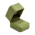 Velvet Single Ring Box Case Holder for Engagement Proposal Birthday Wedding,Jewelry Ring Gift Box Jewelry Packaging Box (Olive Green)