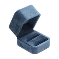 Velvet Single Ring Box Case Holder for Engagement Proposal Birthday Wedding,Jewelry Ring Gift Box Jewelry Packaging Box (Vintage Blue)