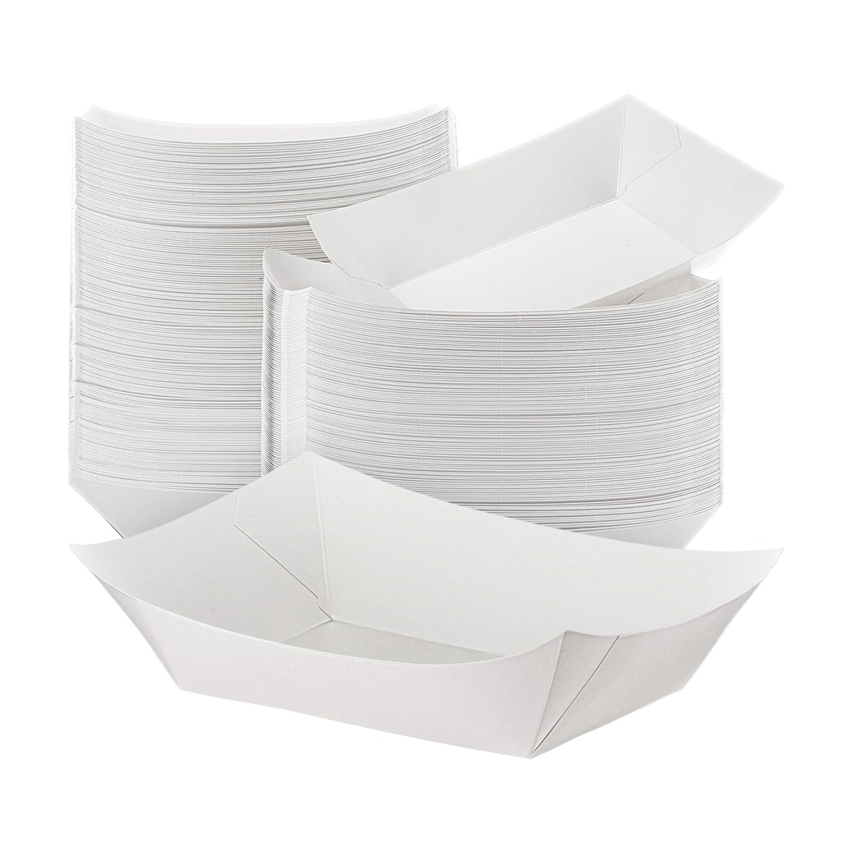 Sherr 200 Pcs 5 lb Kraft Paper Food Trays Boats Bulk, White