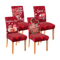 Valentines Day Chair Covers Set of 4, Valentines Decorations Stretch Removable Washable Dining Room Love Hearts Gnome Chair Protector Slipcovers Party Kitchen Home Valentine Decor (Valentine 2, 4 PCS)