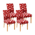 Valentines Day Chair Covers Set of 4, Valentines Decorations Stretch Removable Washable Dining Room Love Hearts Gnome Chair Protector Slipcovers Party Kitchen Home Valentine Decor (Valentine 1, 4 PCS)