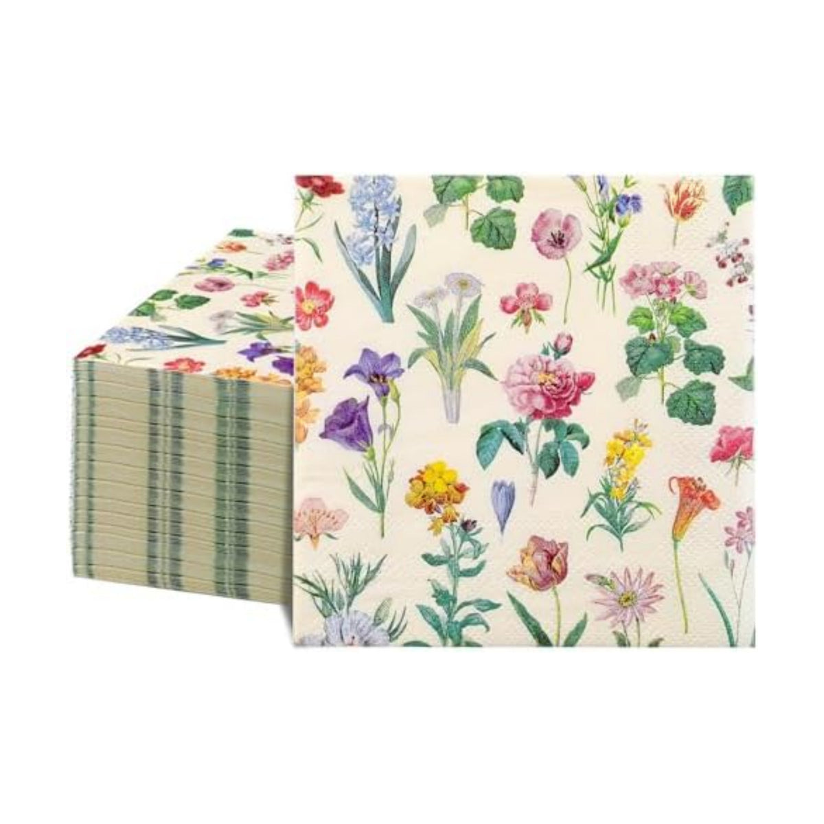 Natnarr 100 Pcs Floral Napkins, 5“ Vintage Wildflower Cocktail Napkins