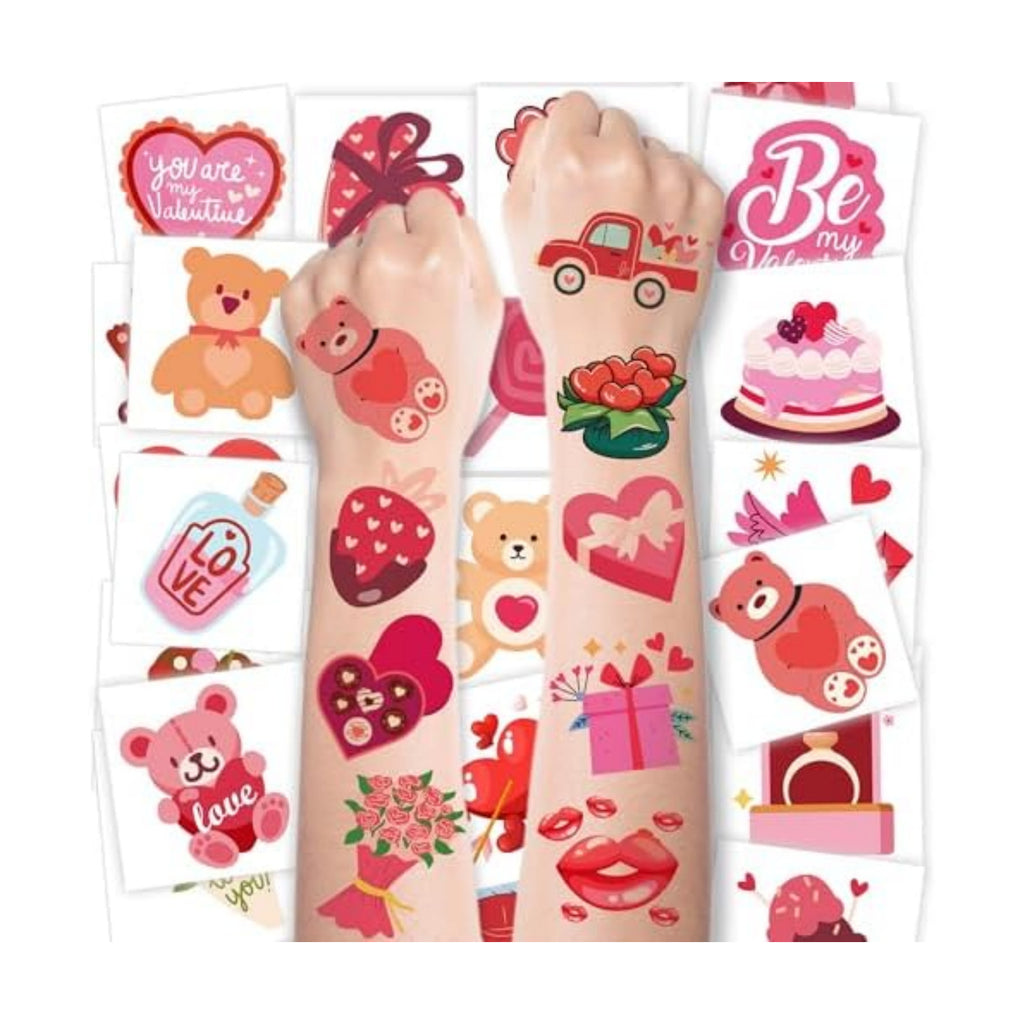 Valentines Party Favors - 150 PCS Tattoos for Kids Him Her |Valentine Day outfit Women - Valentine's Day Crafts Games Accessories Supplies - Valentines Shirts Pajamas Dress for Adult