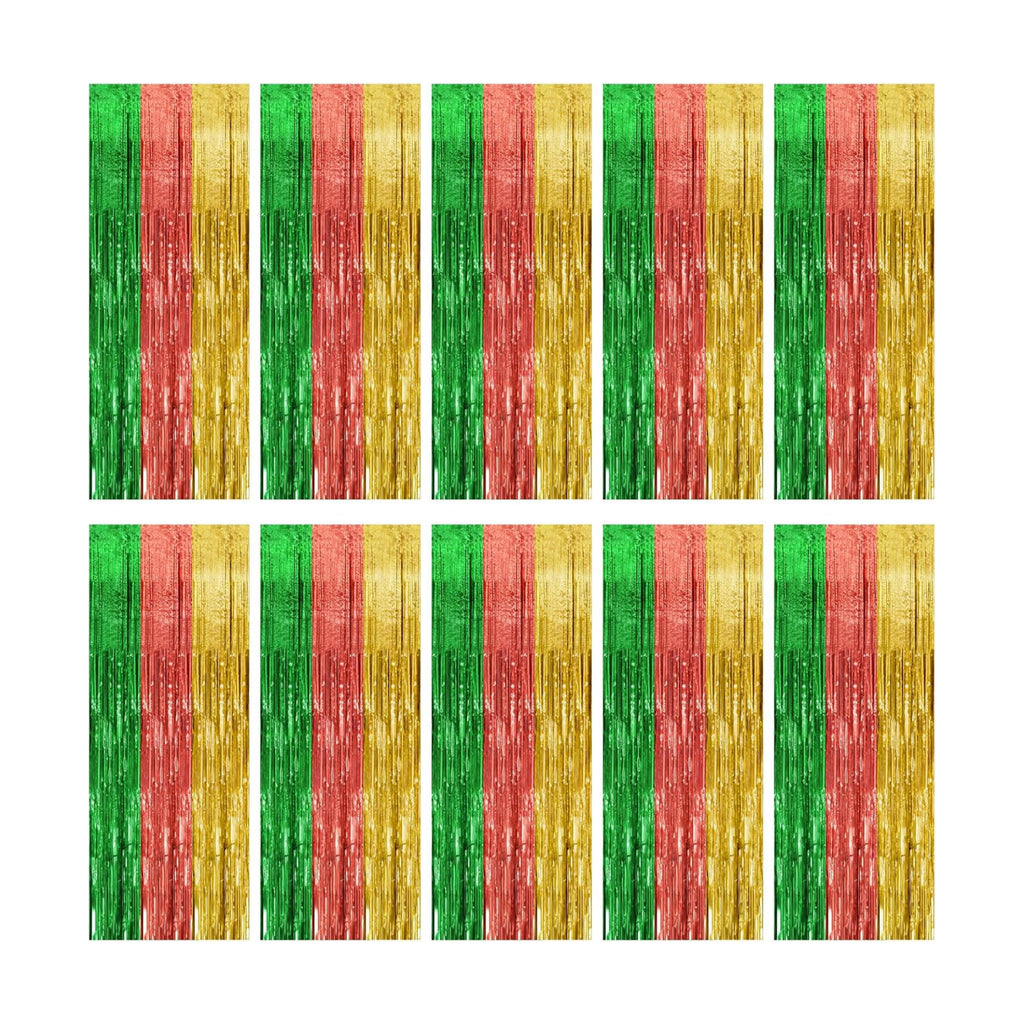 10 Pack Hawaii Backdrop Party Decorations Tinsel Curtain Summer Party Streamer Foil Fringe Birthday Decorations Photo Booth Vibrant Theme Christmas Beach Baby Shower Graduation Decor