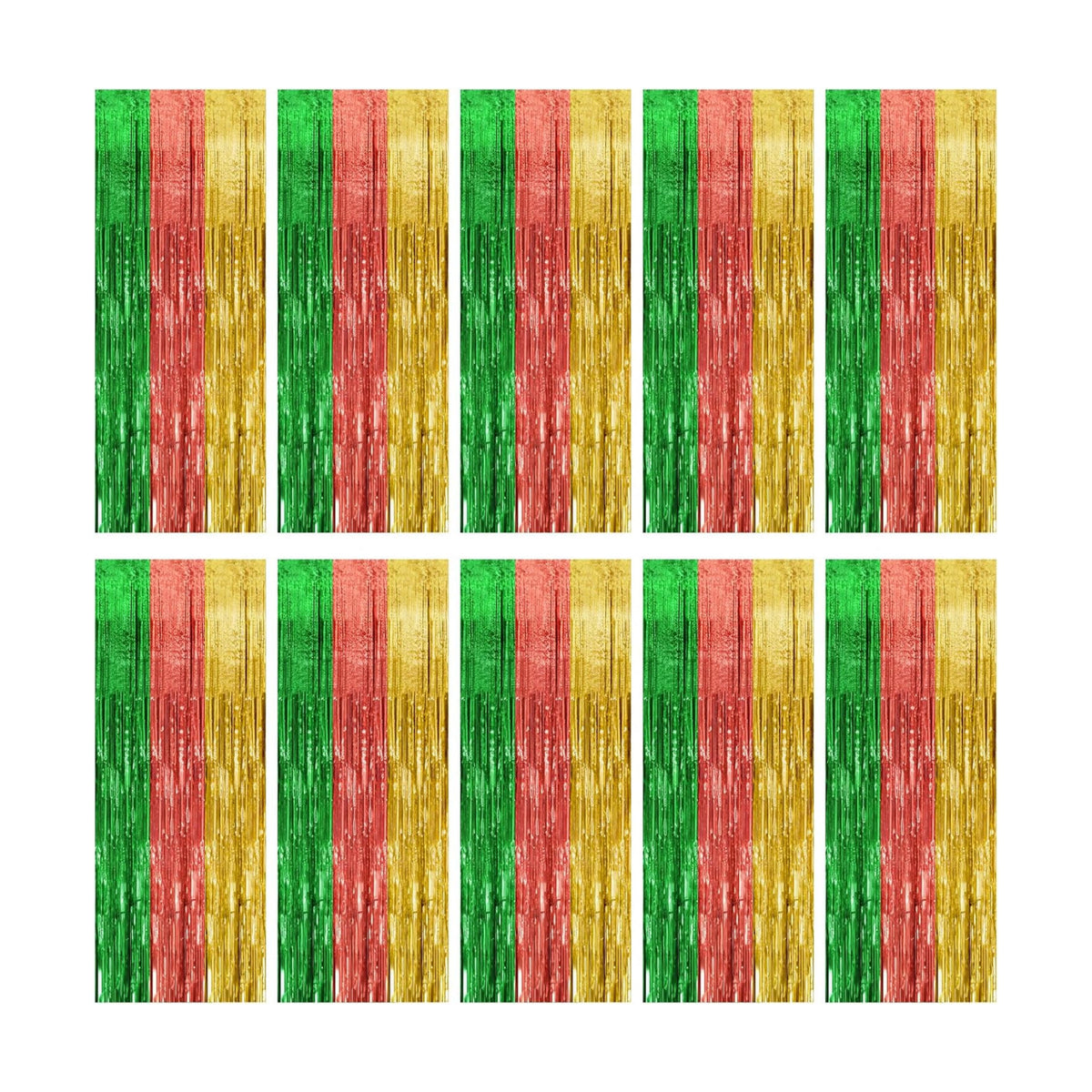 10 Pack Hawaii Backdrop Party Decorations Tinsel Curtain Summer Party Streamer Foil Fringe Birthday Decorations Photo Booth Vibrant Theme Christmas Beach Baby Shower Graduation Decor
