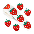 500Pcs Holographic Strawberry Stickers for Kids 1in Laser Waterproof Sticker Roll Red Strawberry Self-Adhesive Sticker Rolls for Bottle Scrapbook Journal Envelope Decorations