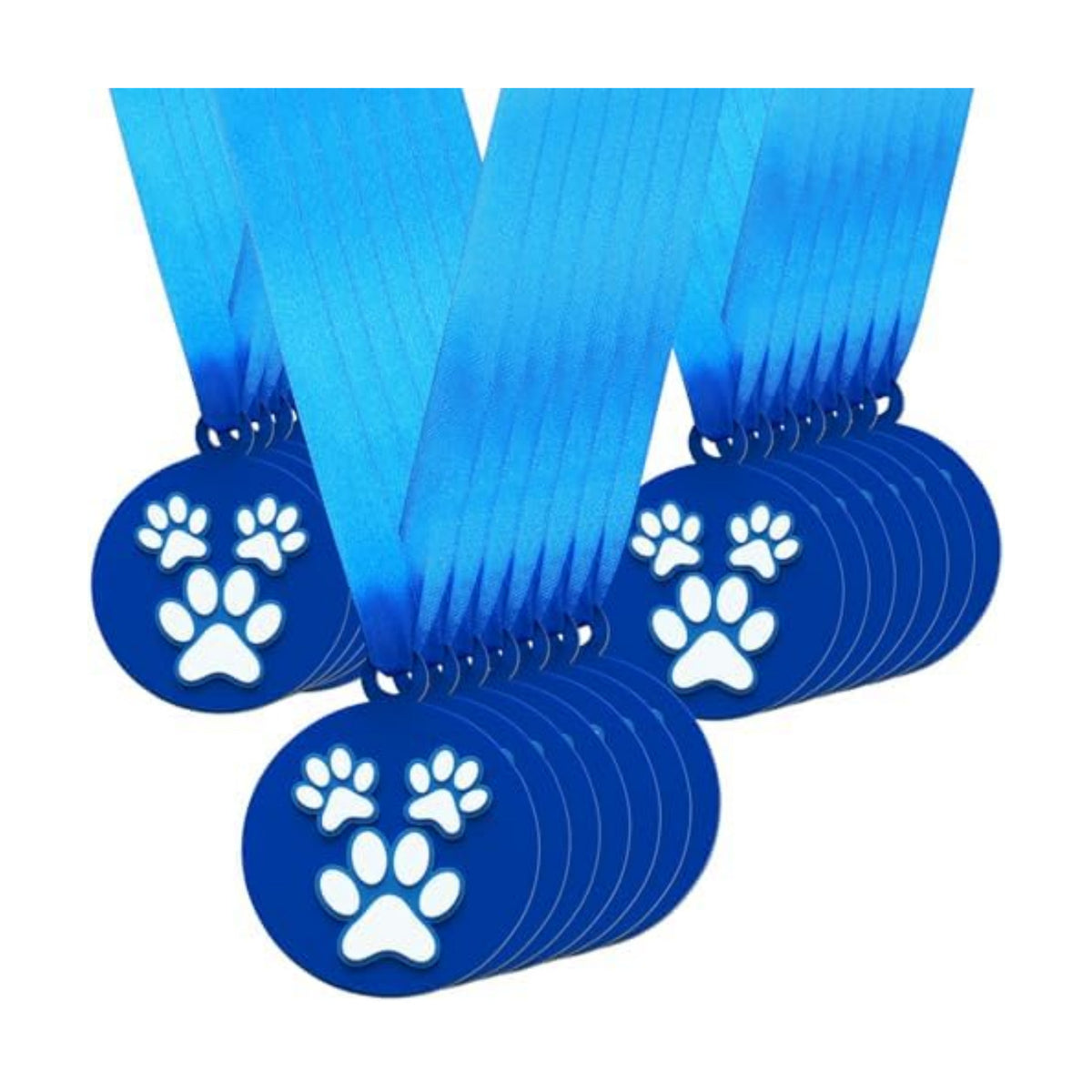 AmazingSpark 60 Pcs Paw Award Medals, 2 Inch Rubber Medals Bulk Winner Encourage Team Participation for Kids Adults Trophy Award Prize Gift Competitions Graduation Party