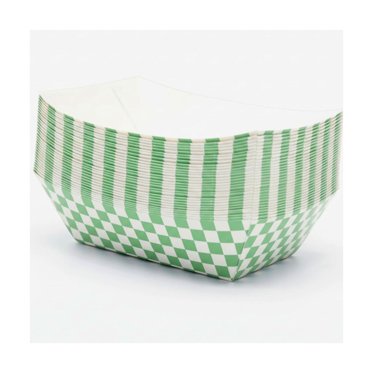 30 Pcs No Folding Required 2lb Gingham Party Supplies Disposable Paper Food Trays for Shower Wedding Tea Party Supplies Nacho Snack (One)