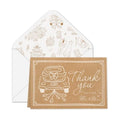Whaline 24 Pack Wedding Kraft Thank You Cards The New Mr & Mrs Car Cake Thank You Blank Note Card Greeting Cards with Envelope Sticker for Bridal Shower