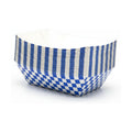 30 Pcs No Folding Required 2lb Gingham Disposable Paper Food Trays for Shower Wedding Tea Party Supplies Nacho Snack (Blue)