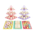 NWK 5-Piece Cupcake Stand & Appetizer Trays Set (Colorful)