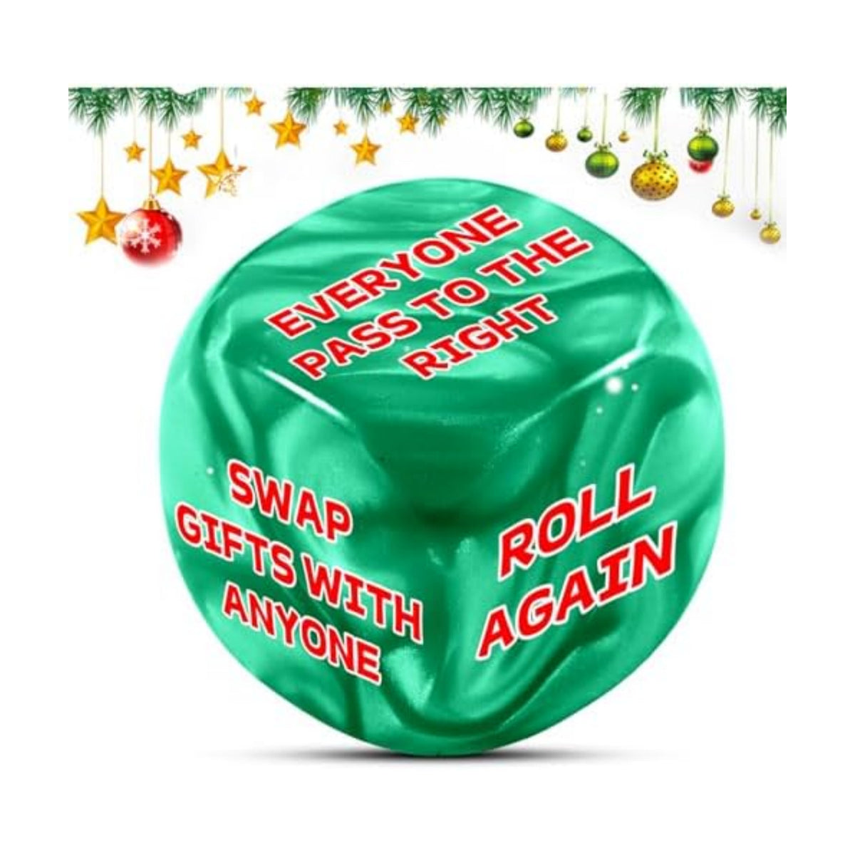 White Elephants Dice Santa Swap Gift Exchange Dice Stocking Stuffers for Women Men 2025 Christmas Dices Gift Exchange Game Funny Gifts for Adults Group Family Christmas Party Favors Xmas
