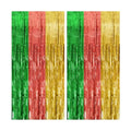 2 Pack Hawaii Party Backdrop Decorations Vibrant Summer Streamers Foil Fringe Curtains Metallic Tinsel Backdrop for Birthday Graduation Baby Shower Christmas Beach Holiday Party Decors