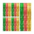 5 Pack Hawaii Party Backdrop Decorations Vibrant Summer Streamers Foil Fringe Curtains Metallic Tinsel Backdrop for Birthday Graduation Baby Shower Christmas Beach Holiday Party Decors