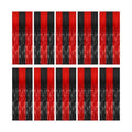10 Pack Black and Red Party Backdrop Streamers Decorations Foil Fringe Curtains Metallic Tinsel Backdrop for Birthday Halloween Christmas New Year Fancy Ball Graduation Party Decor
