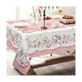 Pink Floral Tablecloth Decoration Tablecloths, Pink Rose Rosette Butterfly Table Covers, Waterproof Table Cover for Dinner Kitchen Party Holiday Decor 60"x 84" Oblong/Rectangle