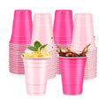 LANLISA 100Pcs Pink and Hot Pink Plastic Cups, 16 oz Disposable Cups For Birthday Party Decorations