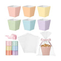 Pajean 24 Sets Pastel Party Favor Treat Boxes with Cellophane Bags & Ribbon