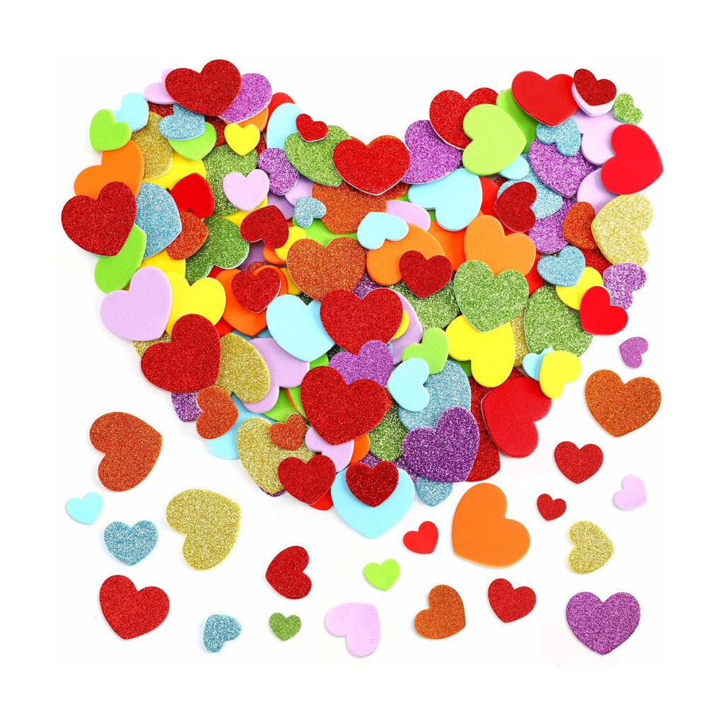 600Pcs Glitter Foam Heart Stickers Valentines Day Love Sticker