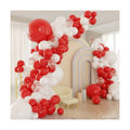 Red White Balloons Arch Kit, 124pcs Red and White Confetti Balloons
