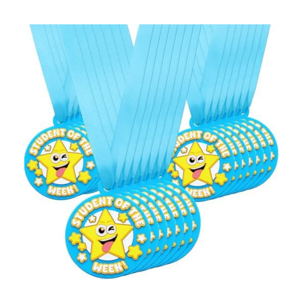 AmazingSpark 60 Pcs Student of The Week Award Medals, 2 Inch Rubber Medals Bulk Winner Encourage Team Participation for Kids Adults Trophy Award Prize Gift Competitions Graduation Party