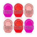 SANNIX 450Pcs Valentine's Day Foil Cupcake Liners Red Pink Cupcake Wrappers Foil Metallic Muffin Liners Baking Cups for Valentines Wedding Party Decorations Supplies