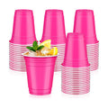 50 Pcs Hot Pink Plastic Cups, 12 oz Disposable Cups for Party