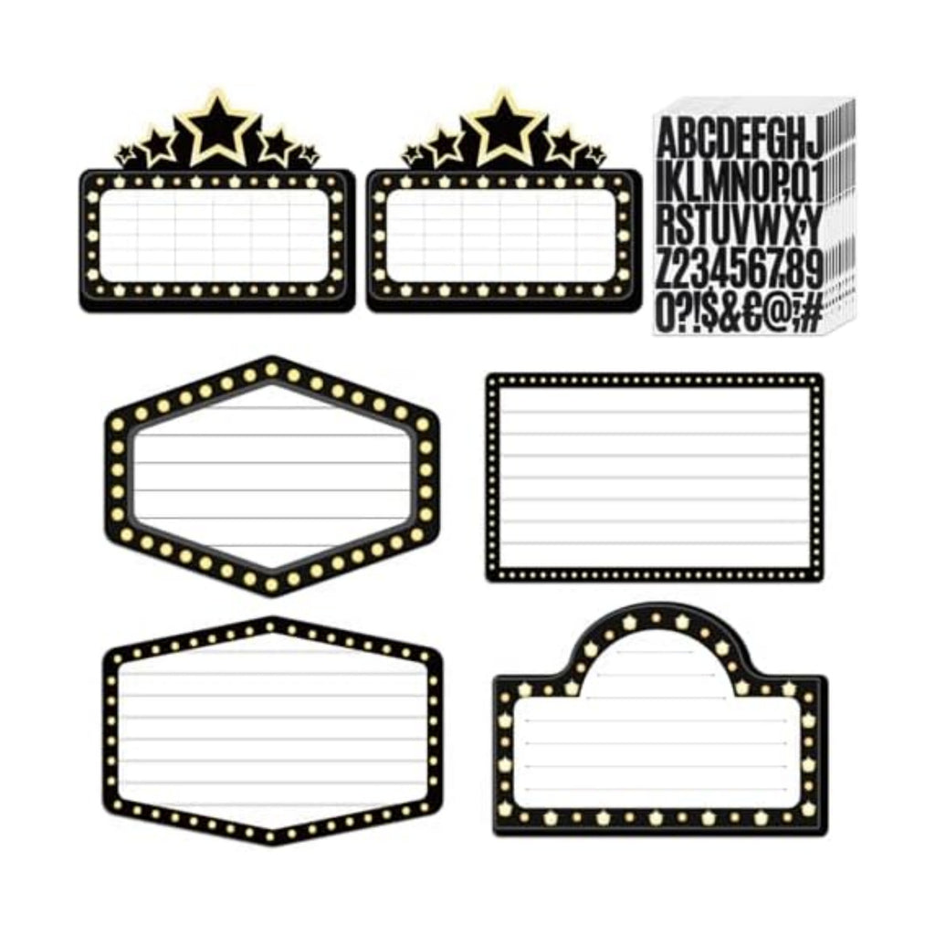 Feifeiya 6 Pack Wedding Bottle Service Sign with Letters, Classic, Black