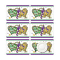 6 Set Carnival Mardi Placemats, 11x16 Inch Fleur de Lis Heart Bead Plastic Placemats Spring Holiday New Orleans Cocktail Table Mats for Carnival Masquerade Party Festival Decor