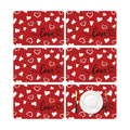 6 Set Valentine's Day Placemats, 11x16 Inch Red White Heart Love Plastic Placemats Valentine's Day Spring Holiday Table Mats for Wedding Party Festival Decor