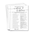 Bridal Shower Game Cards, Why Do We Do That Fun Icebreaker for Engagement Party Guests, 25 Cards with Answer Key, Minimalist White Wedding Shower Party Supplies - A08-3