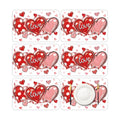 6 Set Valentine's Day Placemats, 11x16 Inch Love Heart and Bead Plastic Placemats Red Pink Hearts Spring Holiday Table Mats for Wedding Party Festival Decor