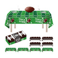 8 Pack Football Plastic Tablecloth 54" x 108" Disposable Table Cloths Football Touchdown include 4 Green and 4 Brown Table Cover for Parties Decorations Supplies (Football Green＆Brown, Rectangle)
