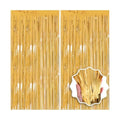 2 Pack 3.3x8.2 FT Gold Backdrop Birthday Decorations Foil Tinsel Curtain Gold Dooor Streamers Party Hanging Decorations Photo Booth Props for Birthday Graduation Bachelorette Christmas New Years Eve