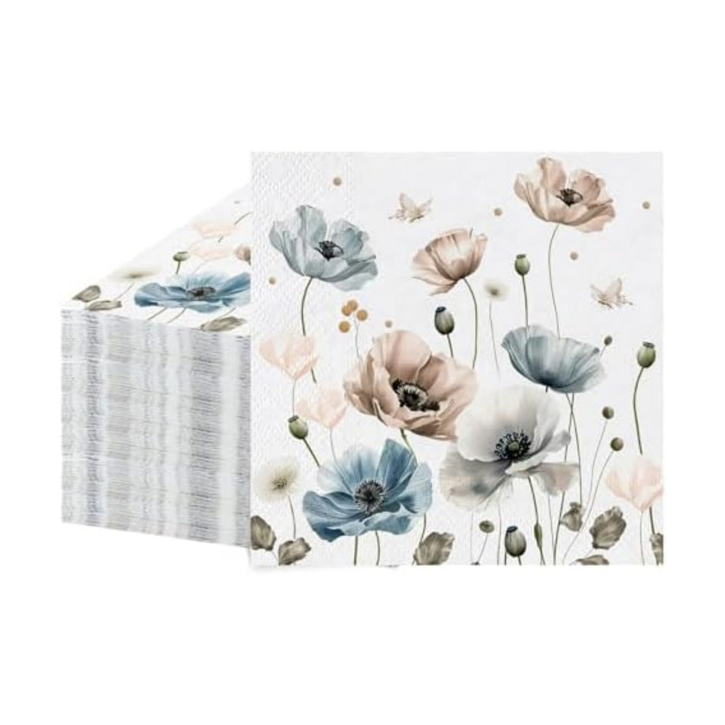 Natnarr 100 Pcs Floral Paper Napkins, 5" Boho Flower Napkins
