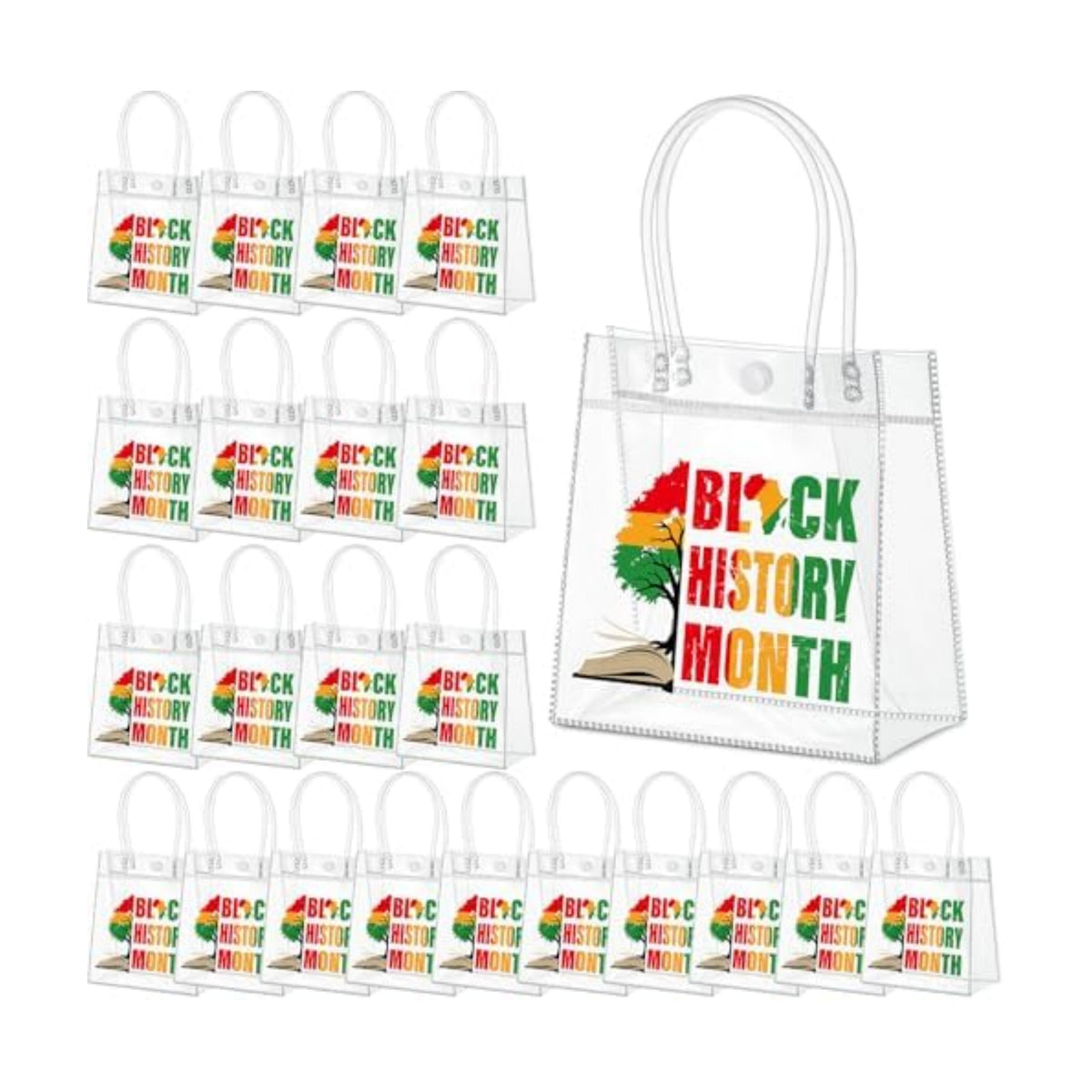 Aliceset 24 Pcs Clear PVC Gift Bags with Handles, Party Favor Bags