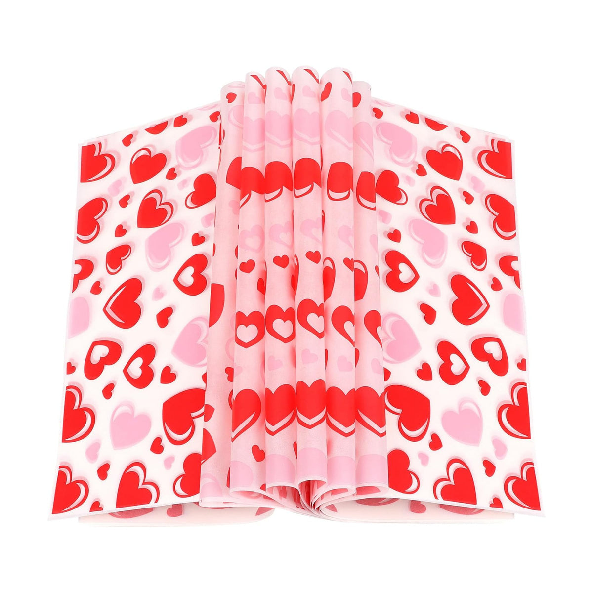 LOAVER 150 Pcs Valentine's Day Wax Paper Sheets for Food,Heart Greaseproof Waterproof Waxed Wrapping Tissue for Deli Baking Picnic Sandwich Cookies Oilproof Basket Liners (9.84 x 9.84 Inch)