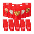 Engrowtic 100 Pcs Red Heart Treat Bags Resealable Red Zipper Bag with Heart Shaped Windows Plastic Gift Goodie Bags with Handles for Wedding Party Favor Supplies