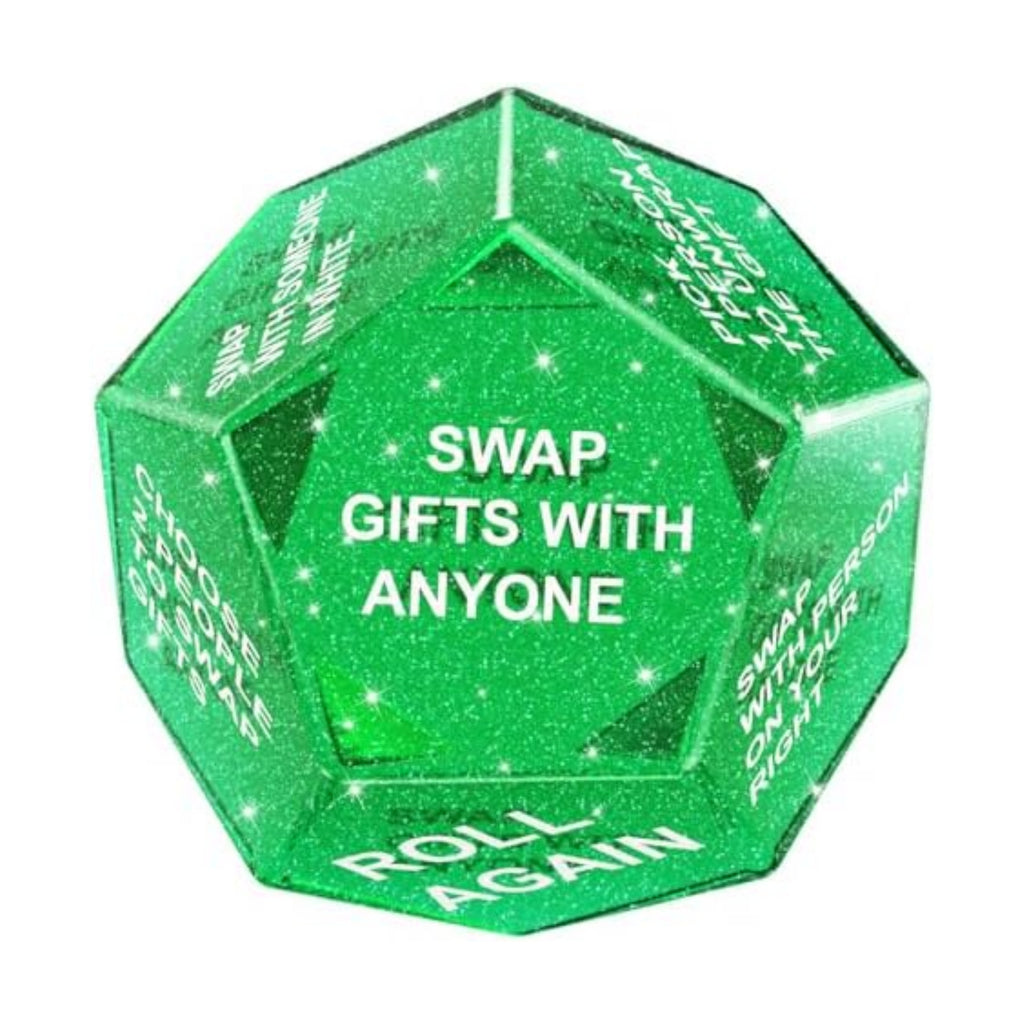 Santa Swap Gift Exchange Dice, Xmas Stocking Stuffers 2025, Snowflake Exchange Game, 12 Sided Dice for Holiday Parties, Family Gatherings & Office Events with Themed Gameplay Actions